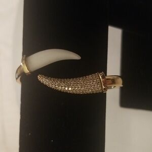 Women's Rachel Zoe Goldtone Bracelet with Simulated Ivory & Rhinestones; O/S